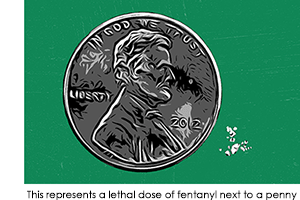 This represents a lethal dose of fentanyl next to a penny